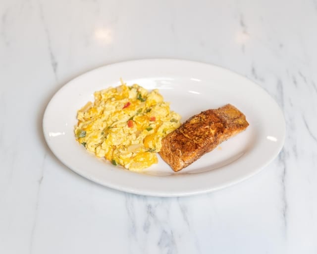 Blackened Salmon & Eggs.
