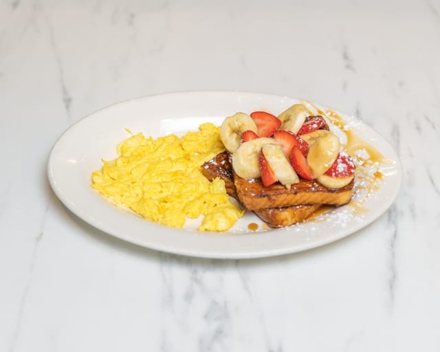 French Toast And Eggs.